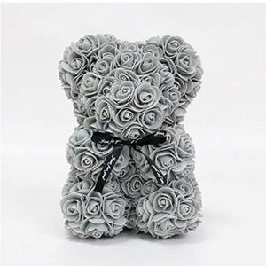 Gray Rose Teddy Bear